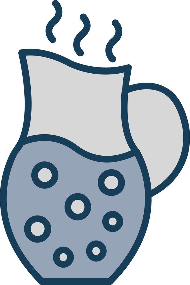 Jug Line Filled Grey Icon vector