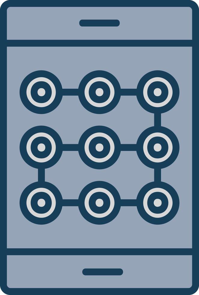 Lock Pattern Line Filled Grey Icon vector