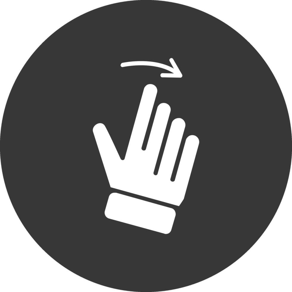 Swipe Right Glyph Inverted Icon vector