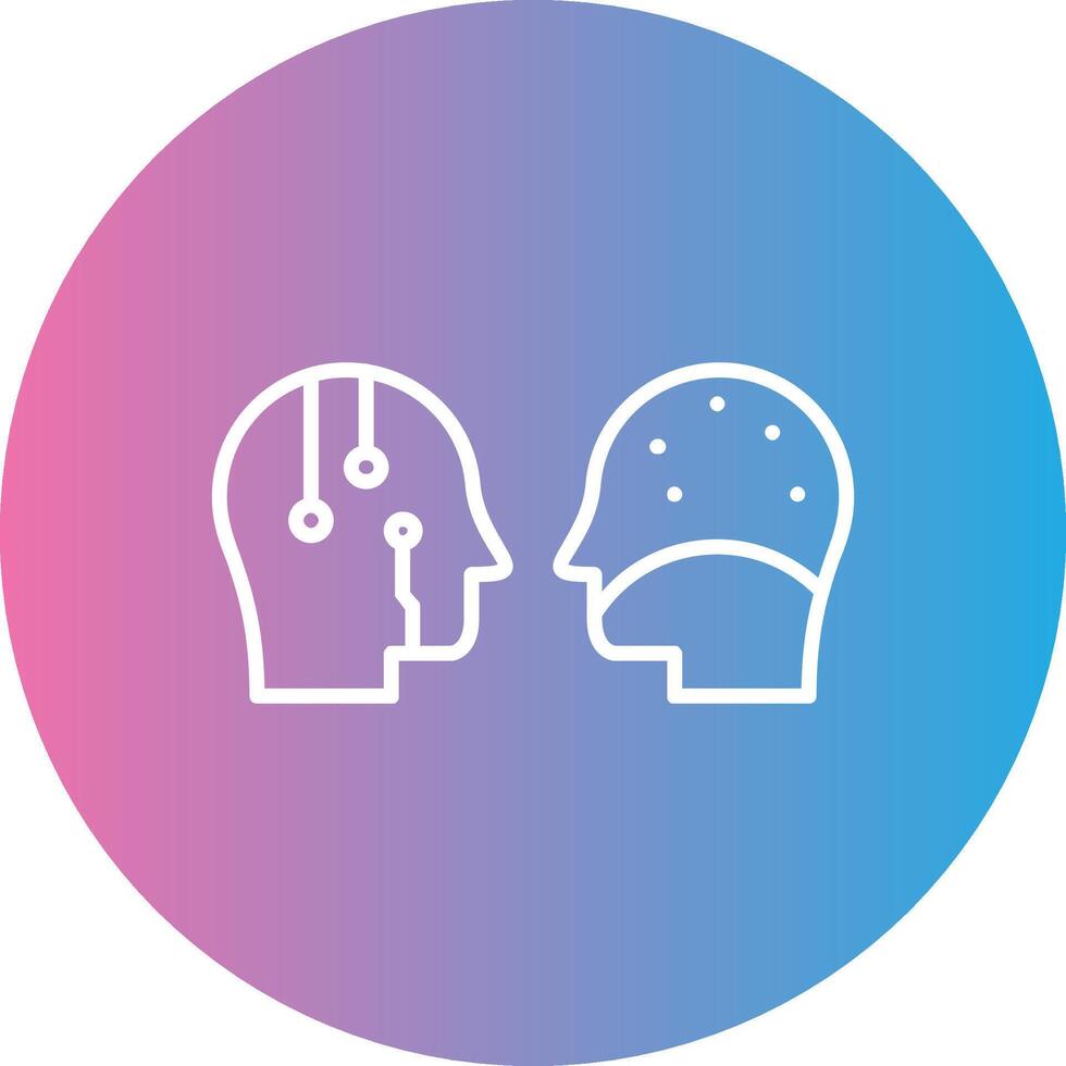 Turing Test Line Gradient Circle Icon vector