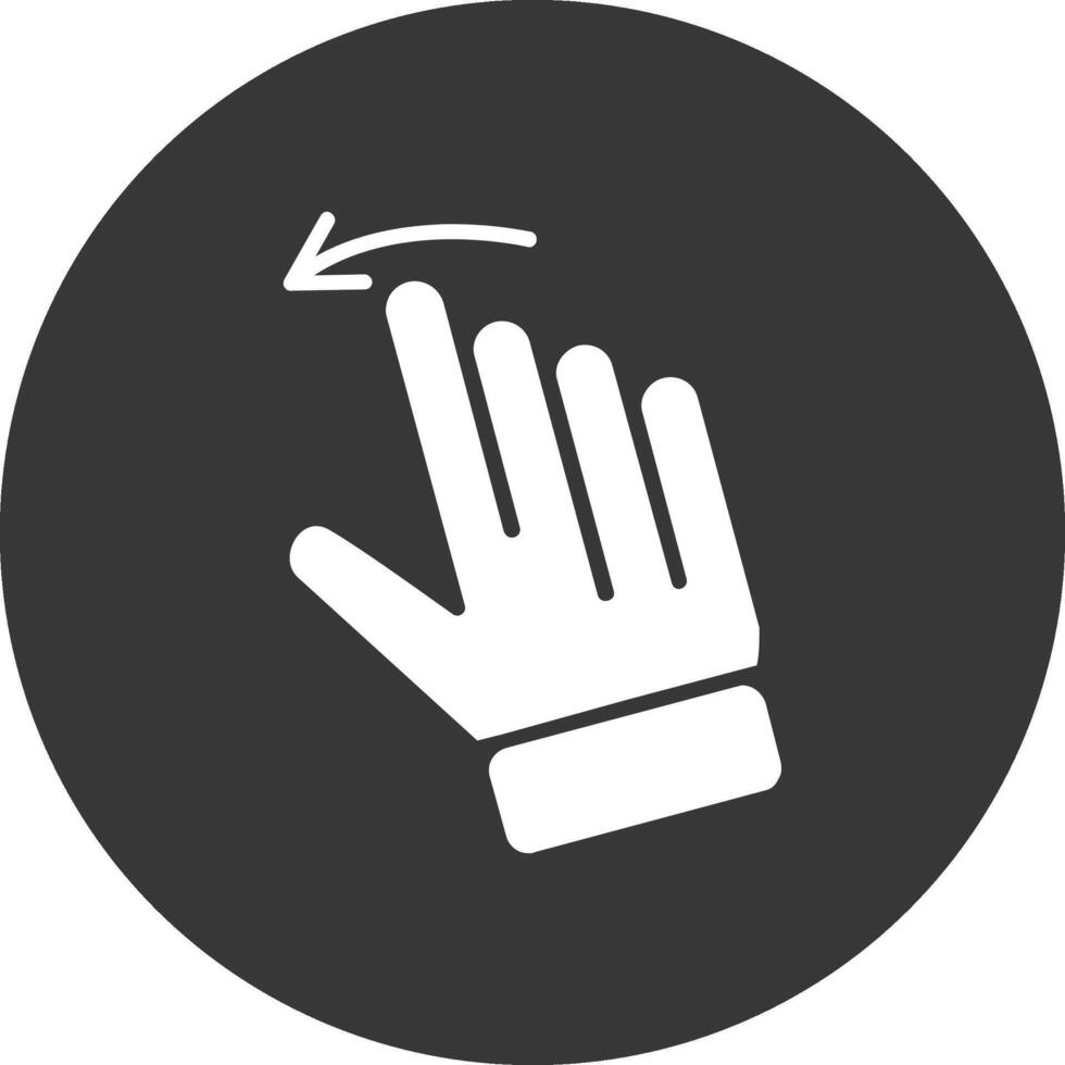 Swipe Left Glyph Inverted Icon vector