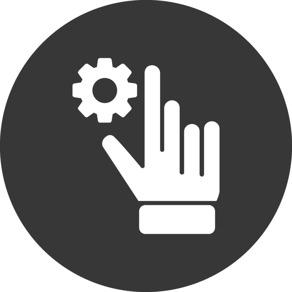 Hand Setting Glyph Inverted Icon vector