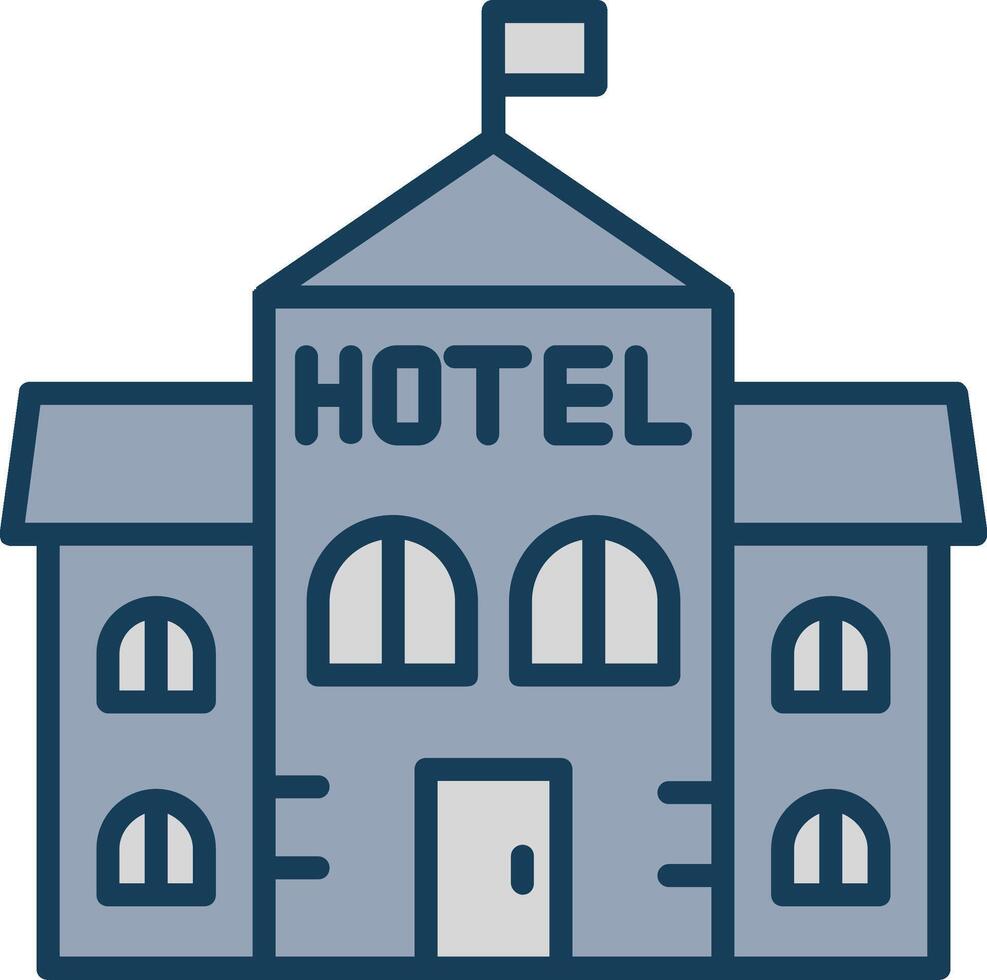 Hotel Line Filled Grey Icon vector