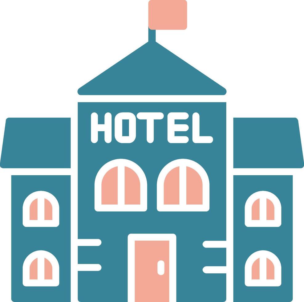 Hotel Glyph Two Color Icon vector