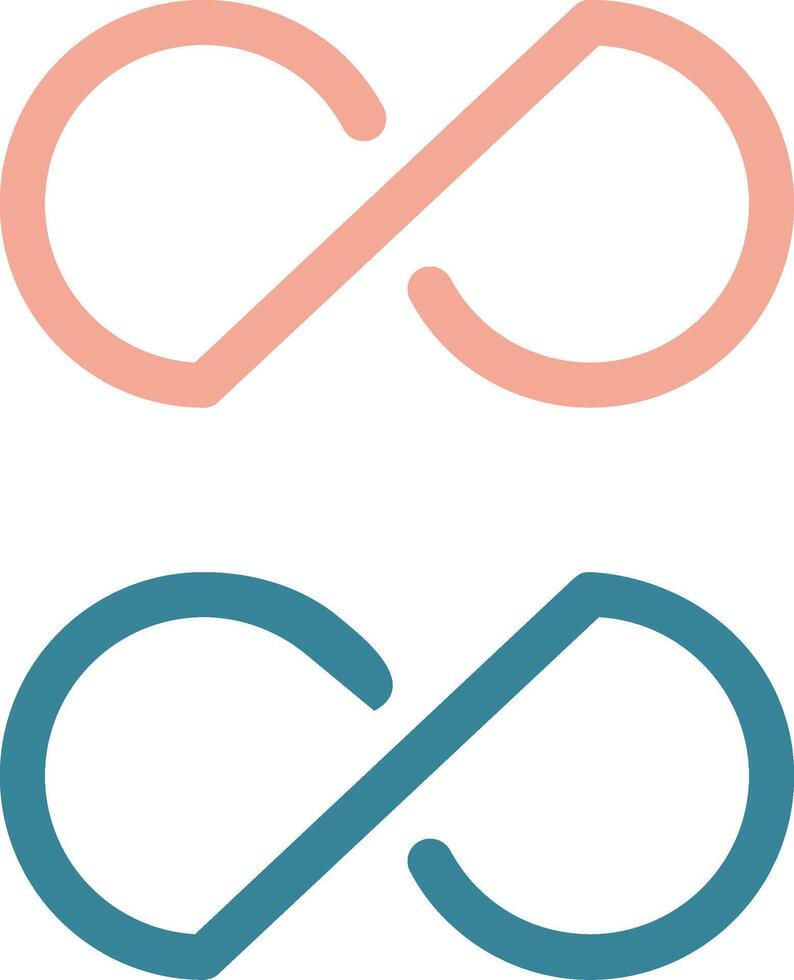 Infinity Glyph Two Color Icon vector