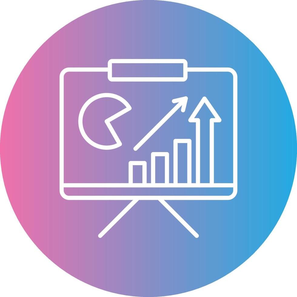 Bar Analytics Line Gradient Circle Icon vector