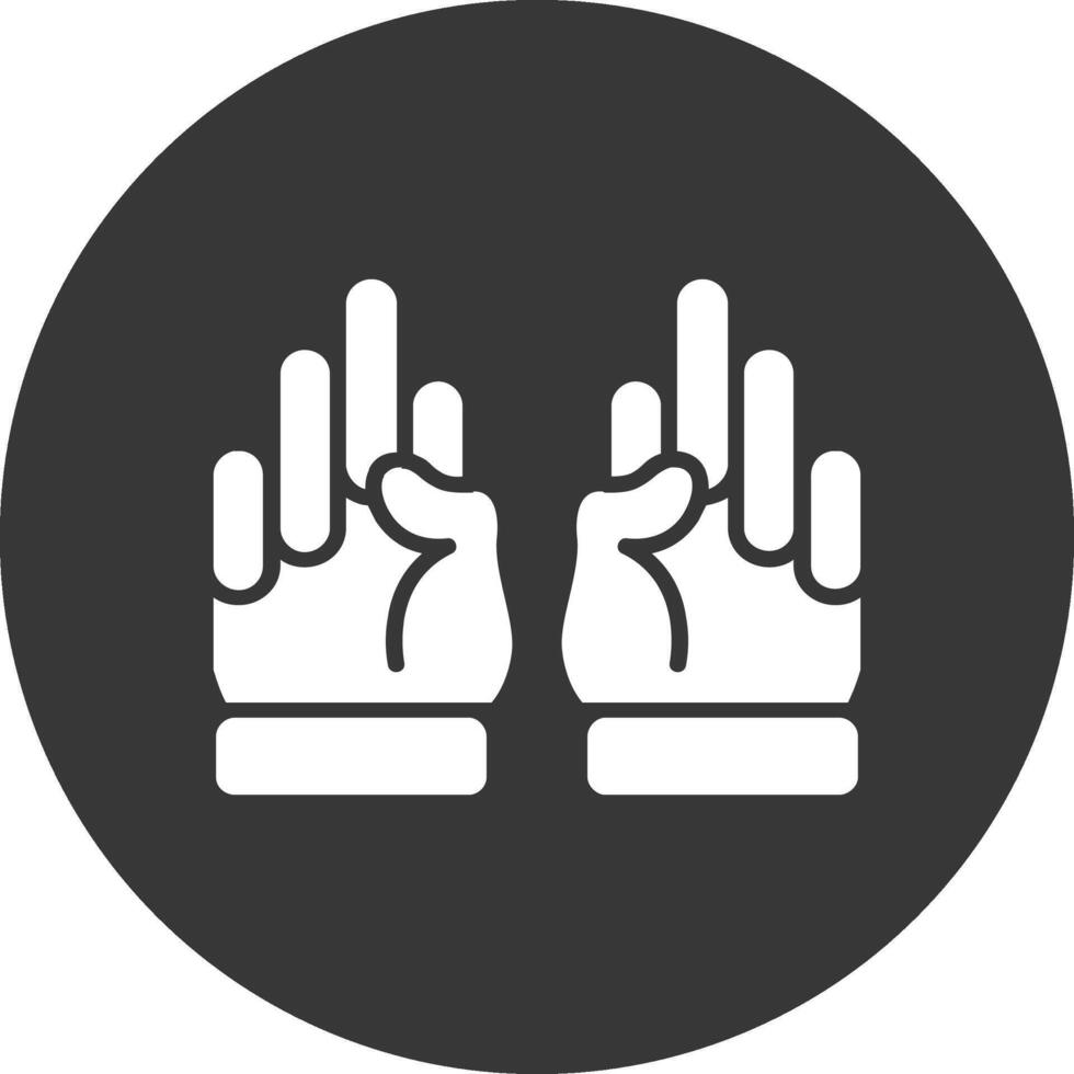 Hands Glyph Inverted Icon vector