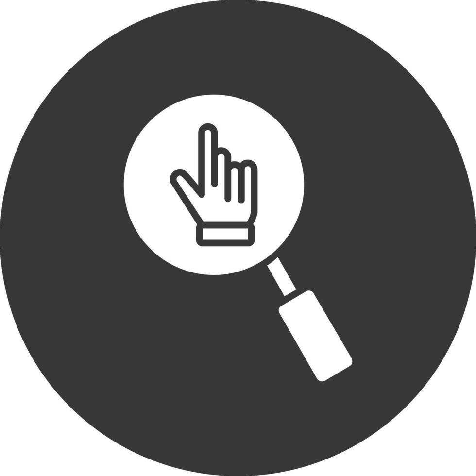 Hand Search Glyph Inverted Icon vector