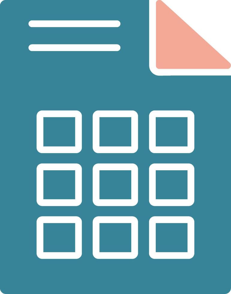 Grid Glyph Two Color Icon vector