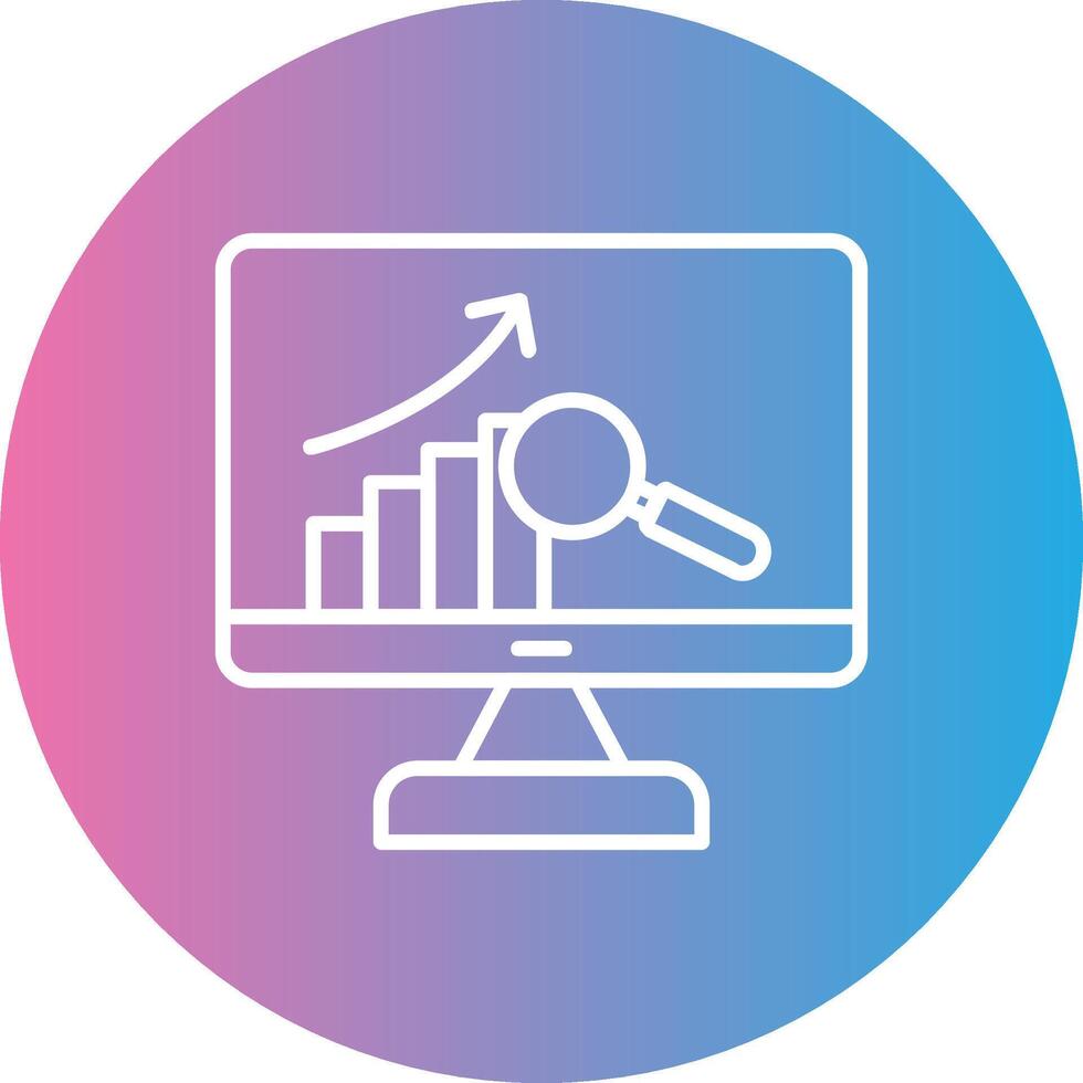 datos análisis línea degradado circulo icono vector