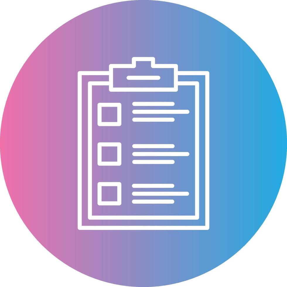 Clipboard Line Gradient Circle Icon vector