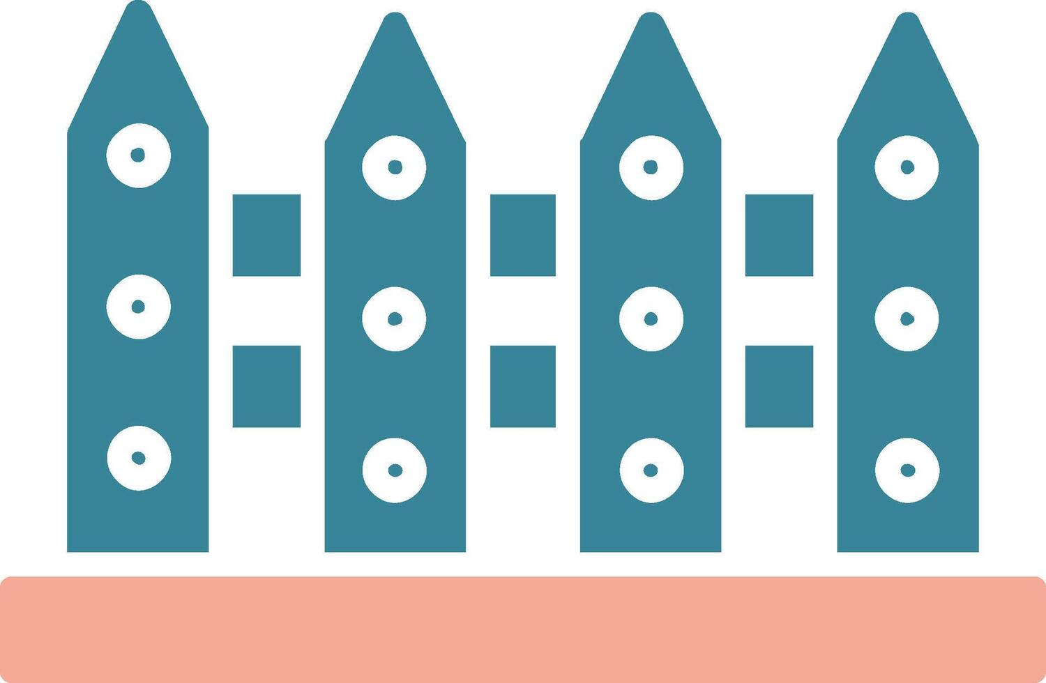 Fence Glyph Two Color Icon vector