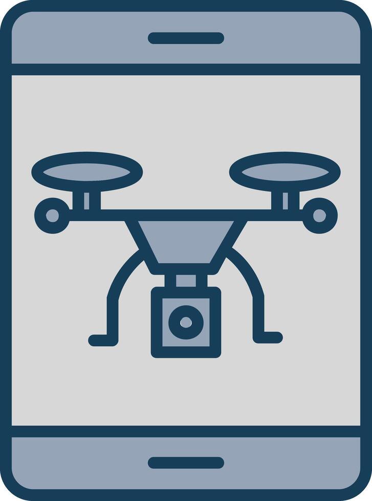 Drone Line Filled Grey Icon vector