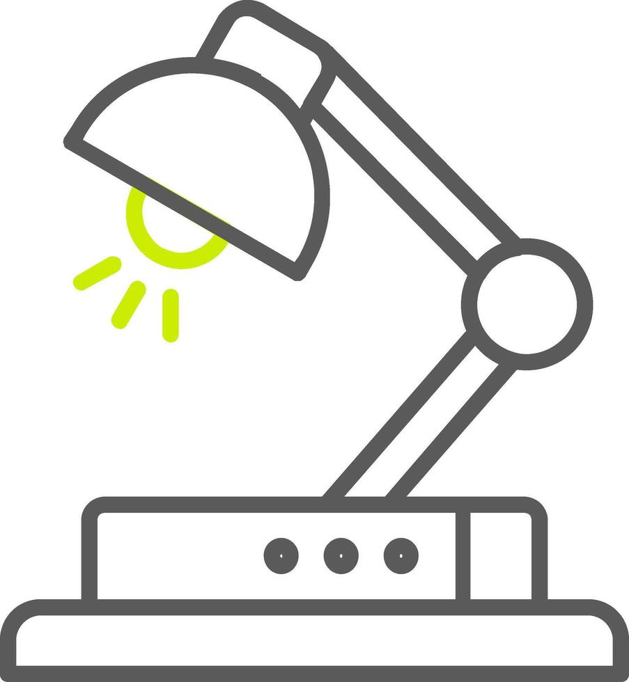 icono de dos colores de línea de lámpara de escritorio vector