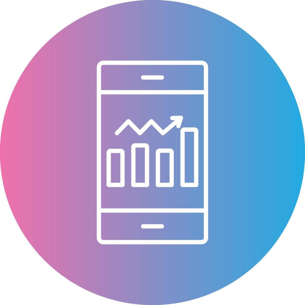 Bar Analytics Line Gradient Circle Icon vector