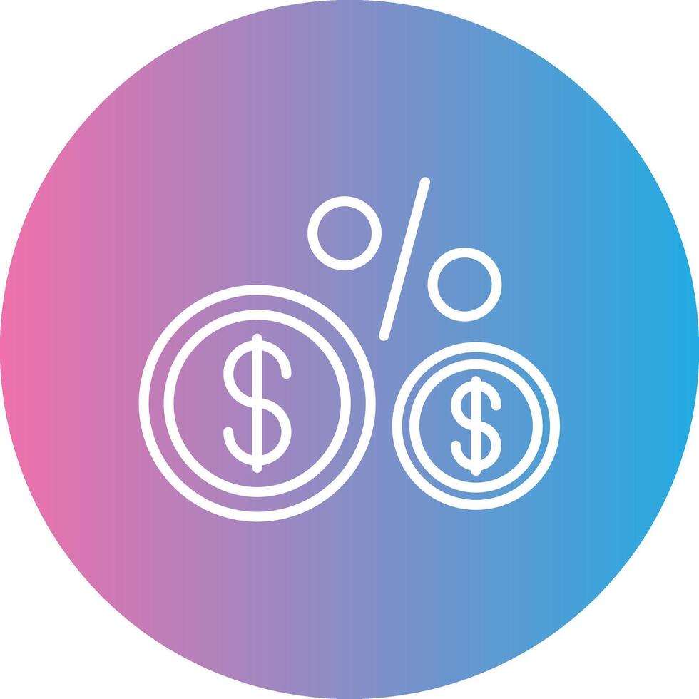 Percentage Line Gradient Circle Icon vector