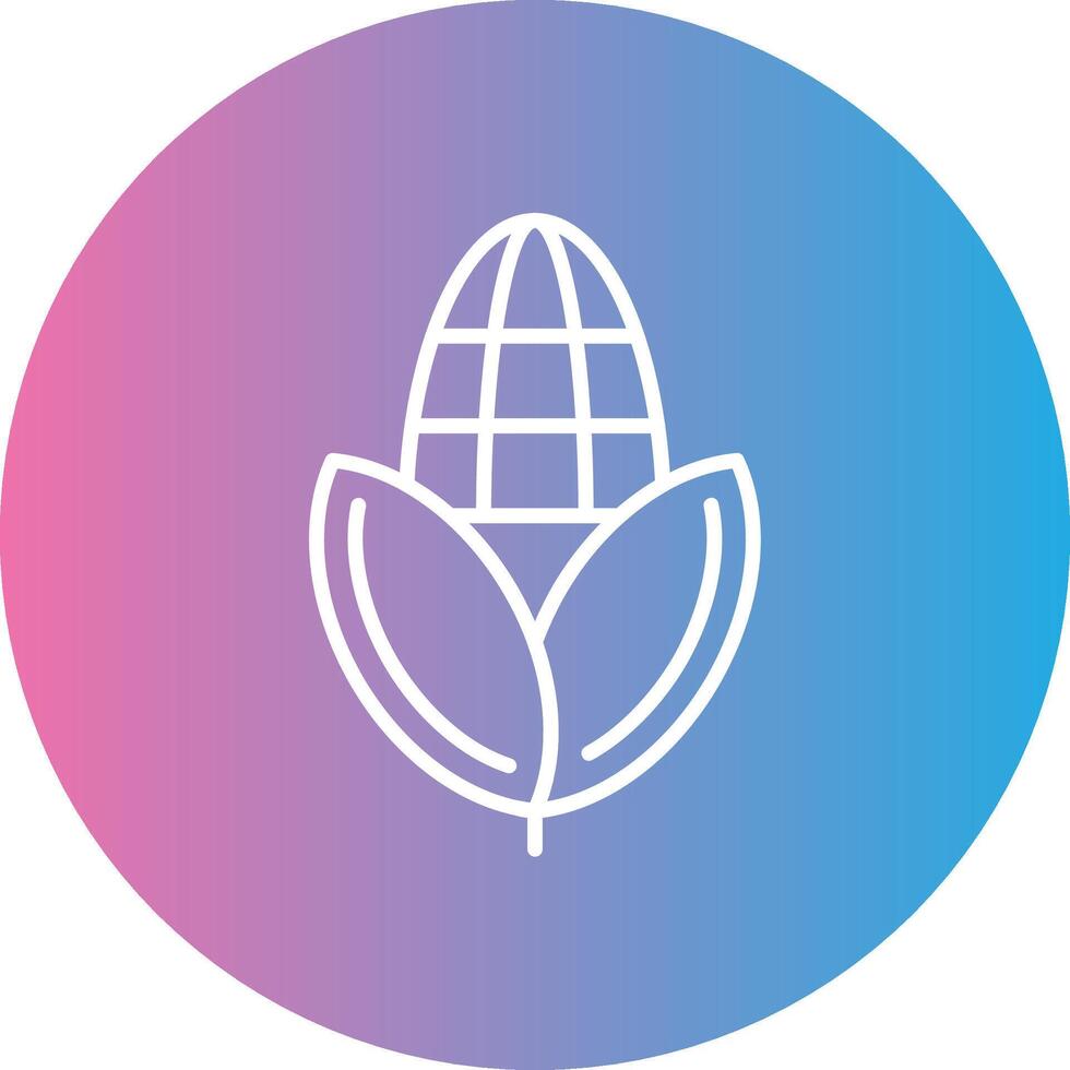 Corn Line Gradient Circle Icon vector