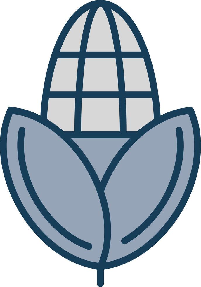 Corn Line Filled Grey Icon vector