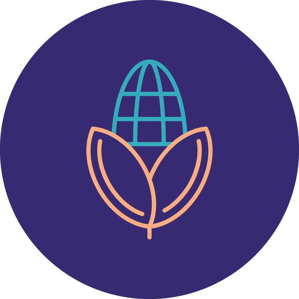 Corn Line Two Color Circle Icon vector