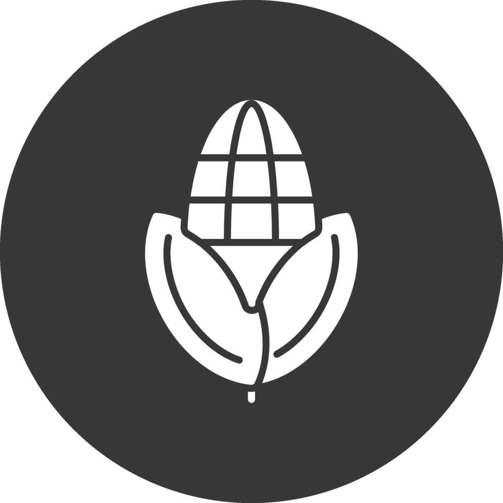 Corn Glyph Inverted Icon vector