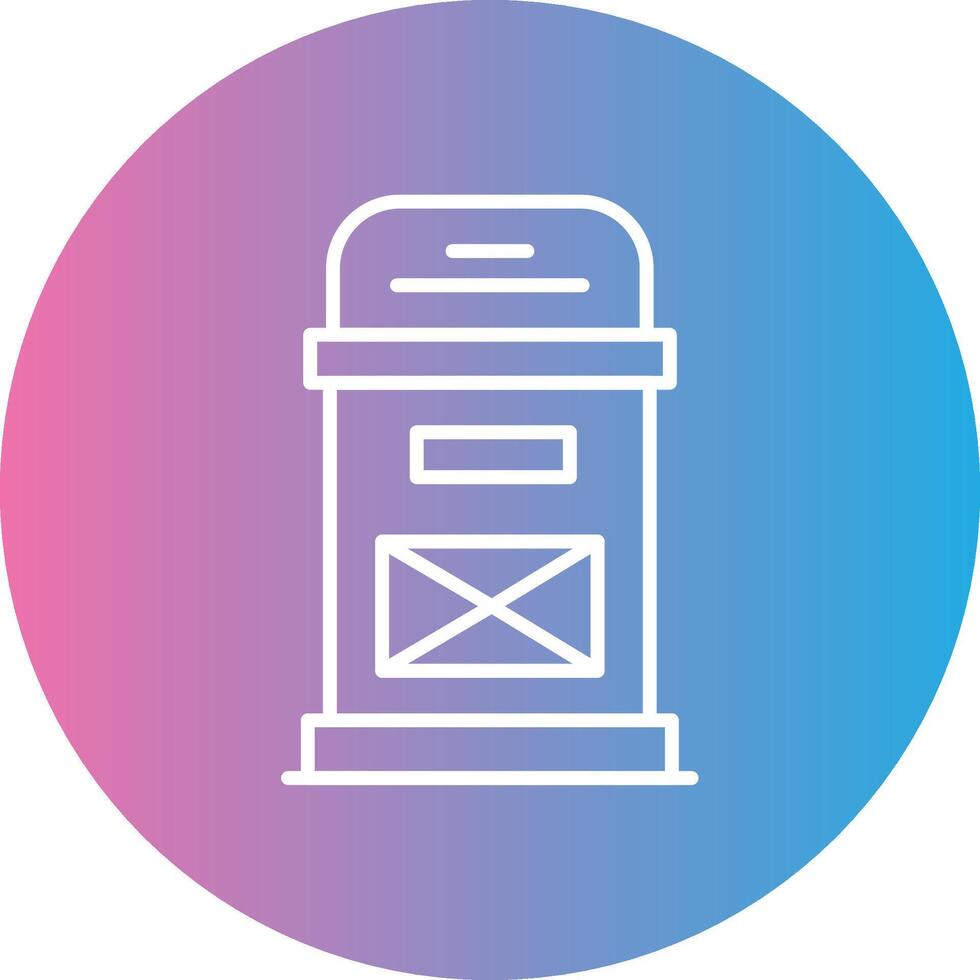 Postbox Line Gradient Circle Icon vector