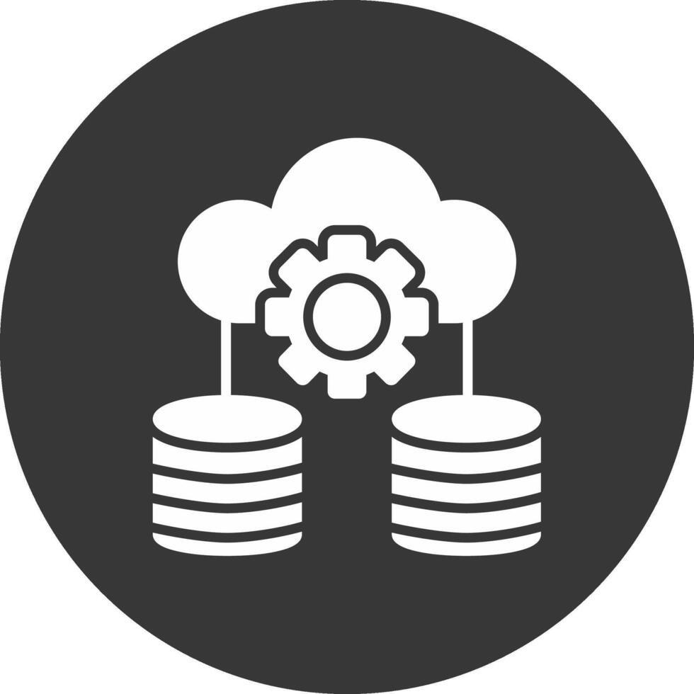 Data Storage Glyph Inverted Icon vector