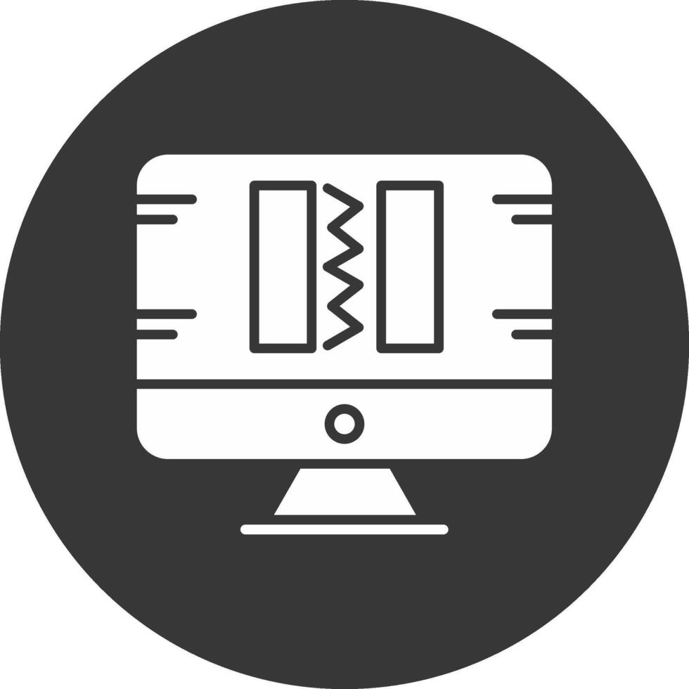 Broken Code Glyph Inverted Icon vector