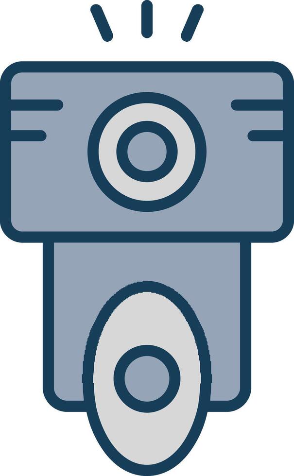 Camera Flash Line Filled Grey Icon vector