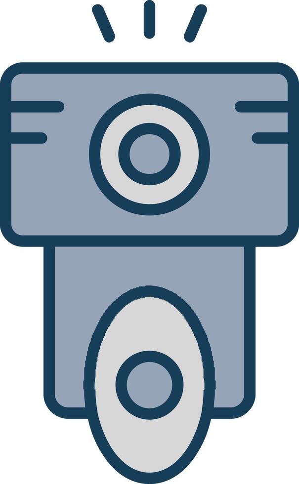 Camera Flash Line Filled Grey Icon vector