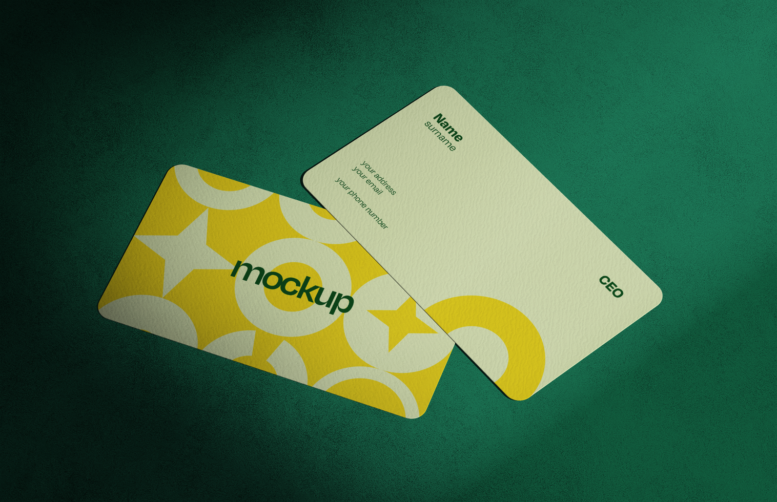 Stacked Rounded Corner Business Card on Textured Surface psd