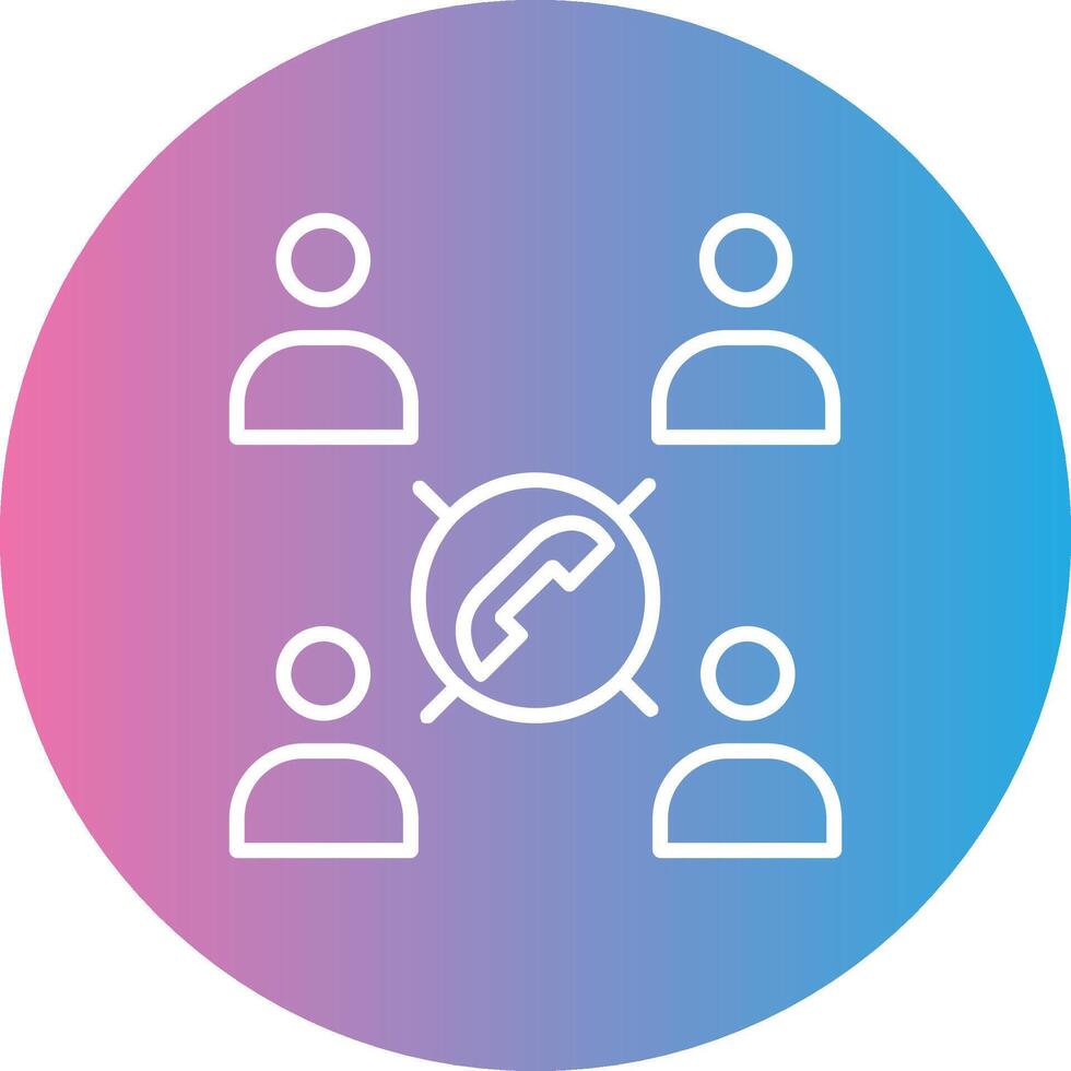 Conference Call Line Gradient Circle Icon vector
