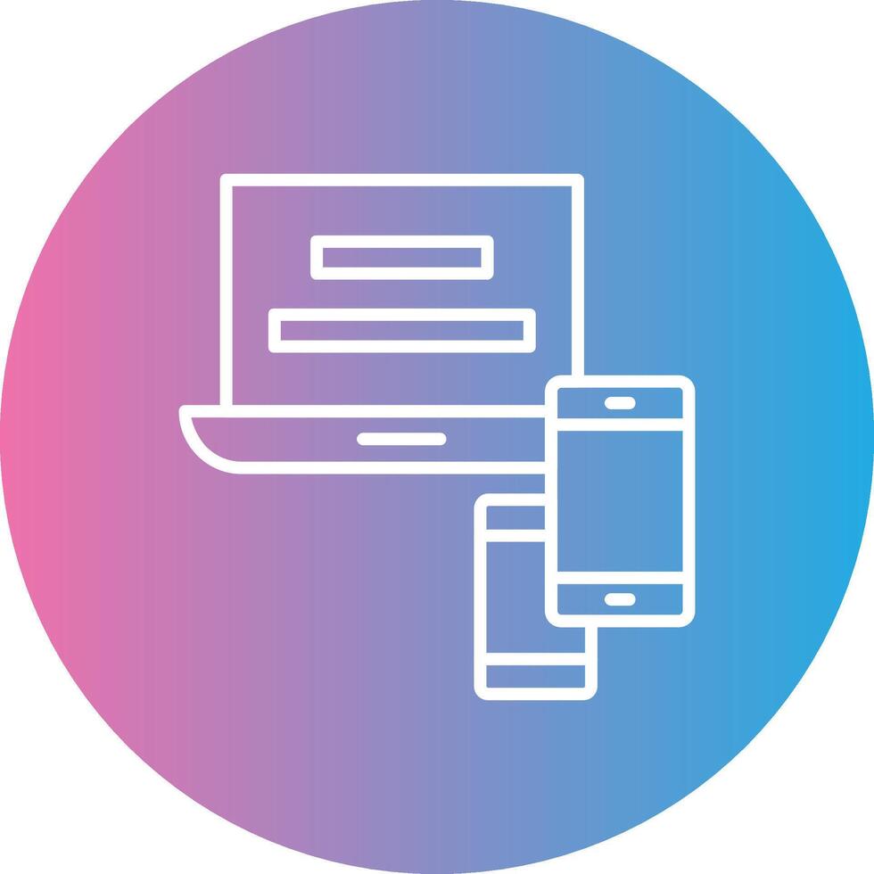 Responsive Website Line Gradient Circle Icon vector