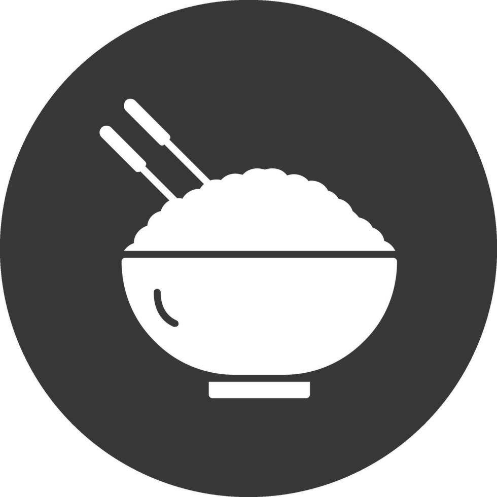 chino comida glifo invertido icono vector