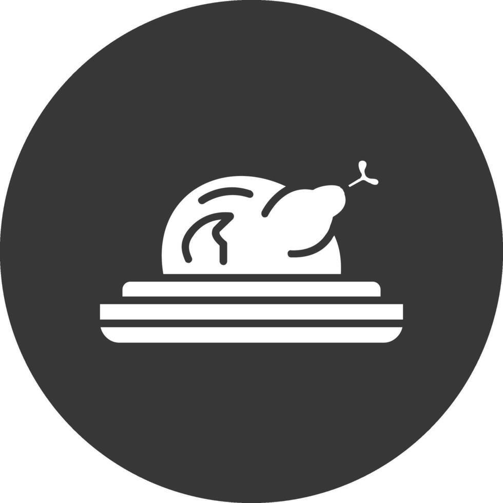 Turkey Glyph Inverted Icon vector