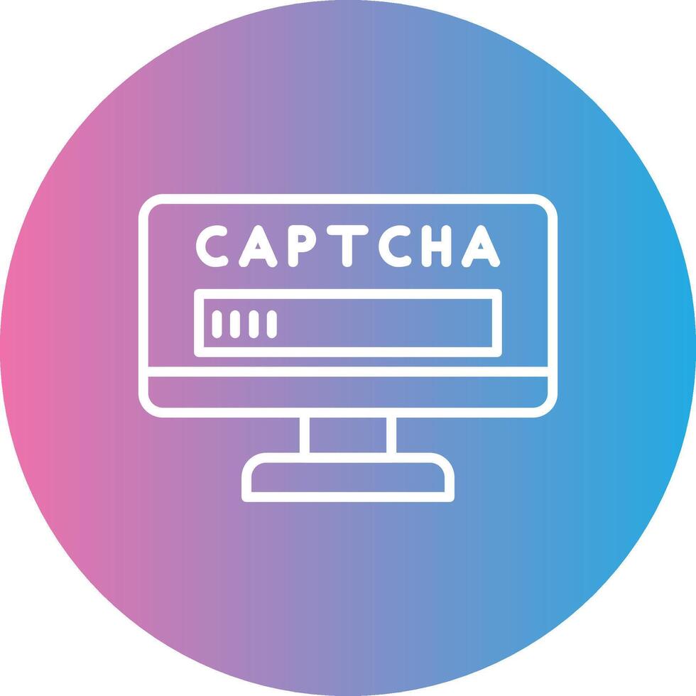 Captcha Line Gradient Circle Icon vector