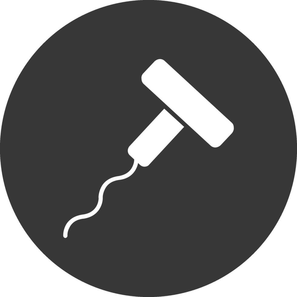 Corkscrew Glyph Inverted Icon vector