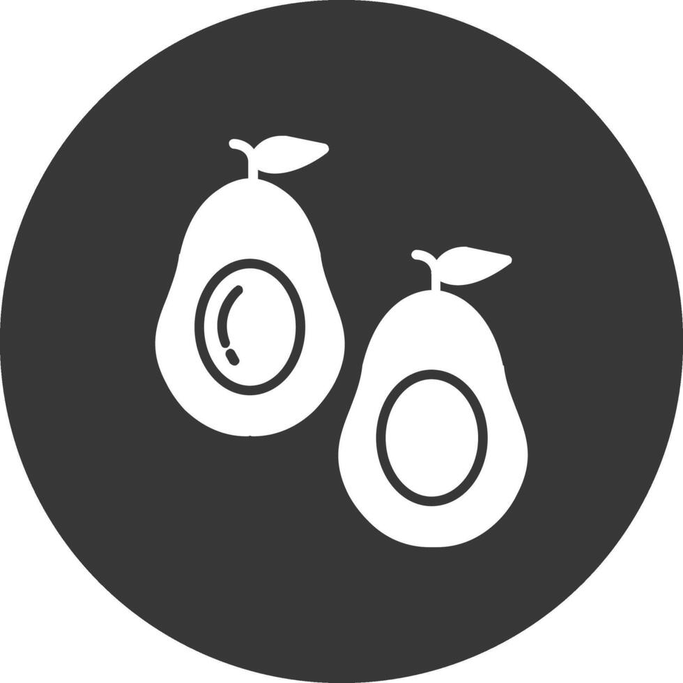 Avocado Glyph Inverted Icon vector