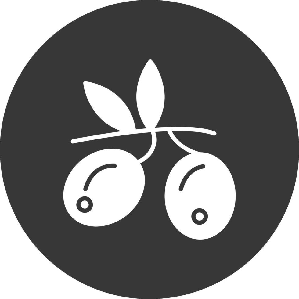 Olives Glyph Inverted Icon vector