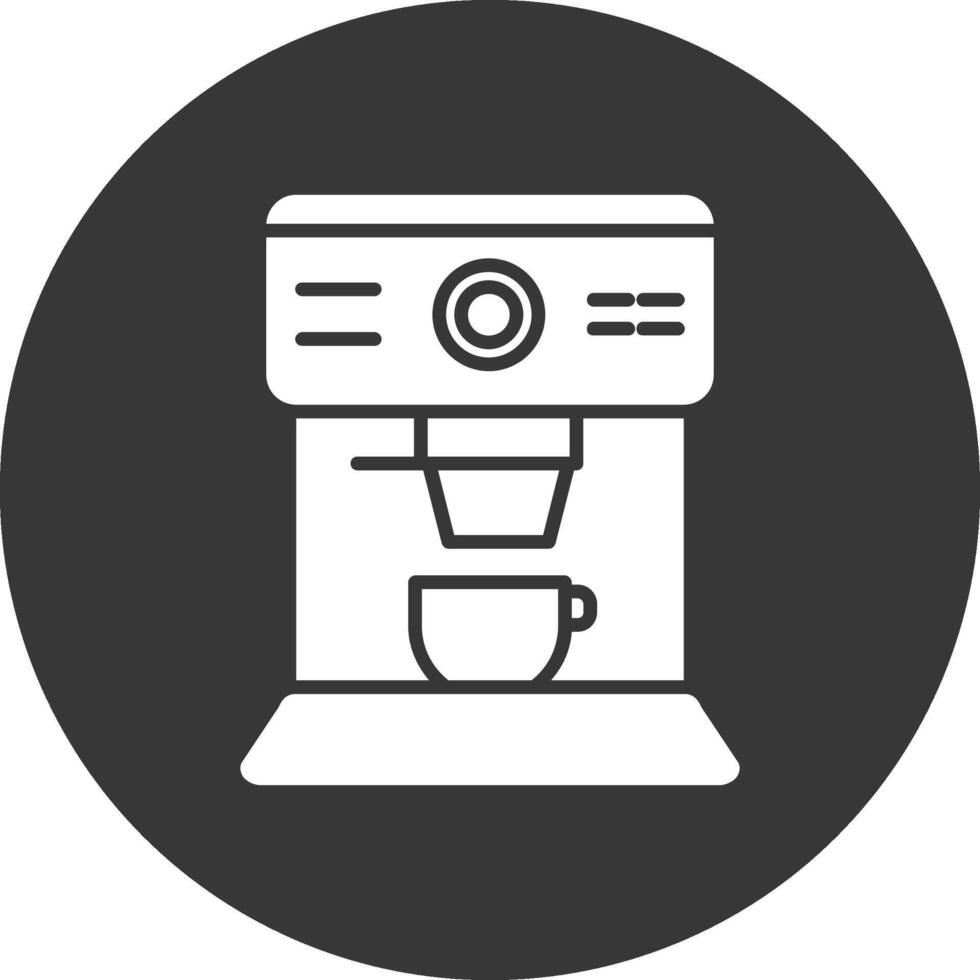 Coffee Machine Glyph Inverted Icon vector