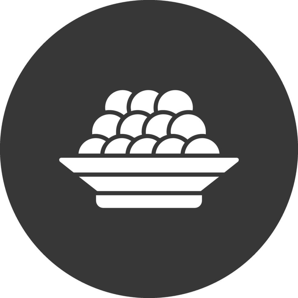 caviar glifo invertido icono vector