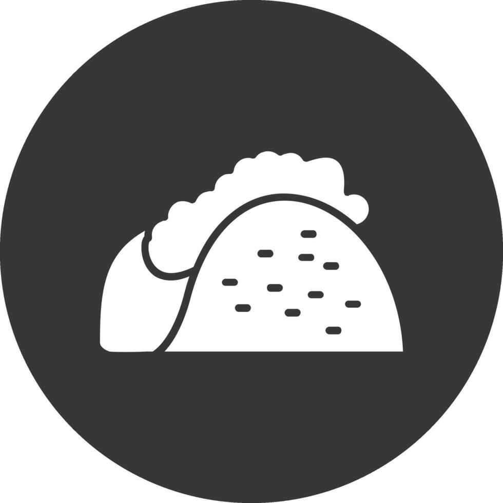 Taco Glyph Inverted Icon vector