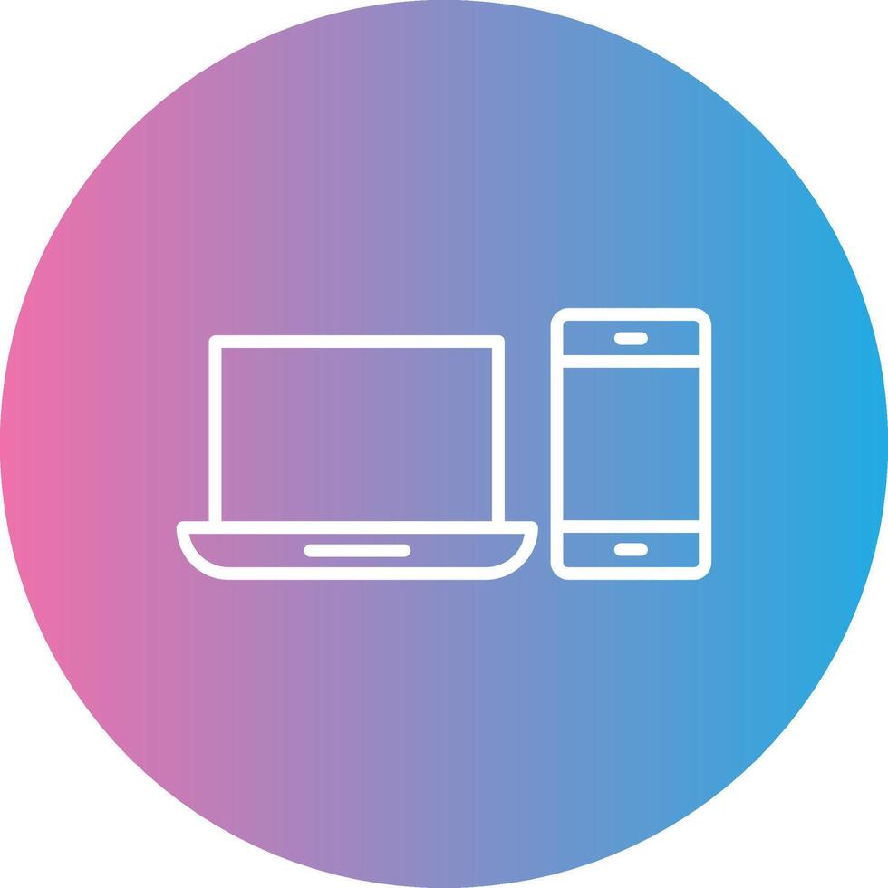 Devices Line Gradient Circle Icon vector