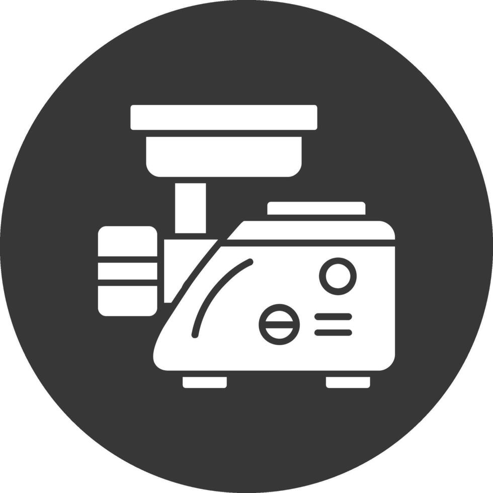 Meat Grinder Glyph Inverted Icon vector