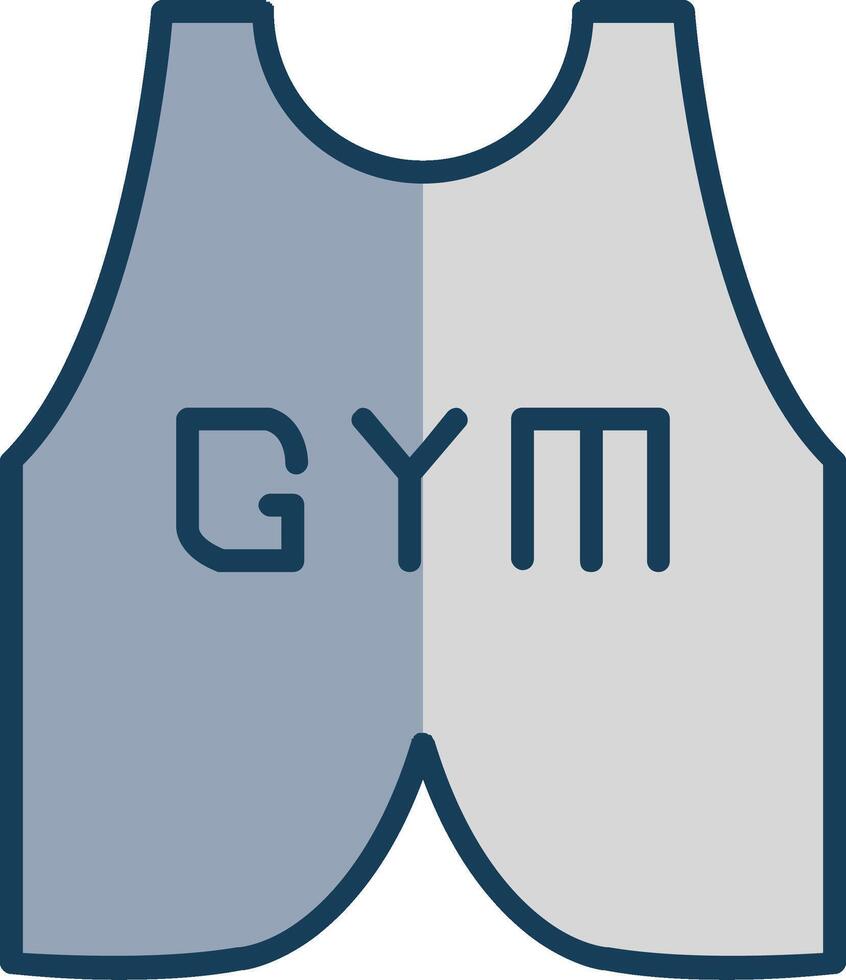 Vest Suit Line Filled Grey Icon vector