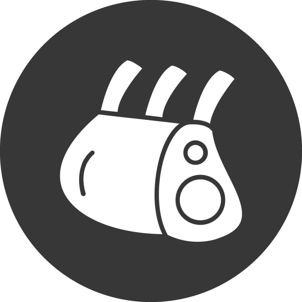 Ribs Glyph Inverted Icon vector