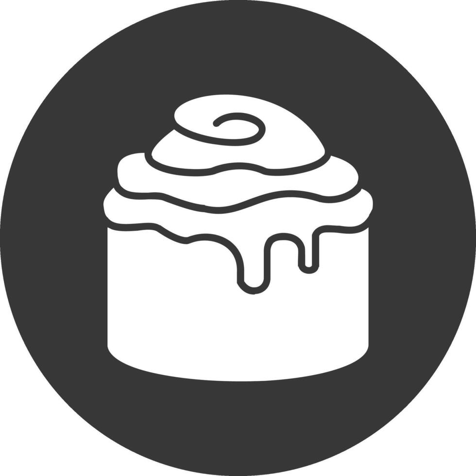 Cinnamon Roll Glyph Inverted Icon vector