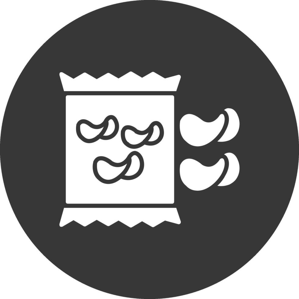 Chips Glyph Inverted Icon vector