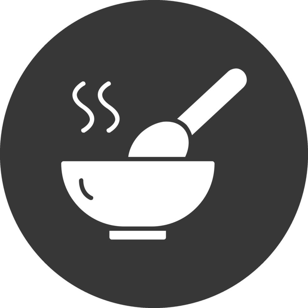 Soup Glyph Inverted Icon vector