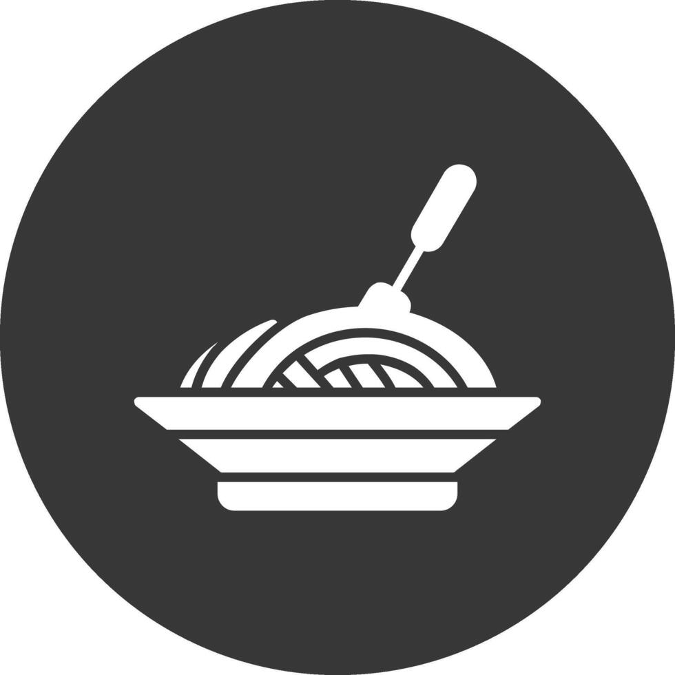 Spaghetti Glyph Inverted Icon vector