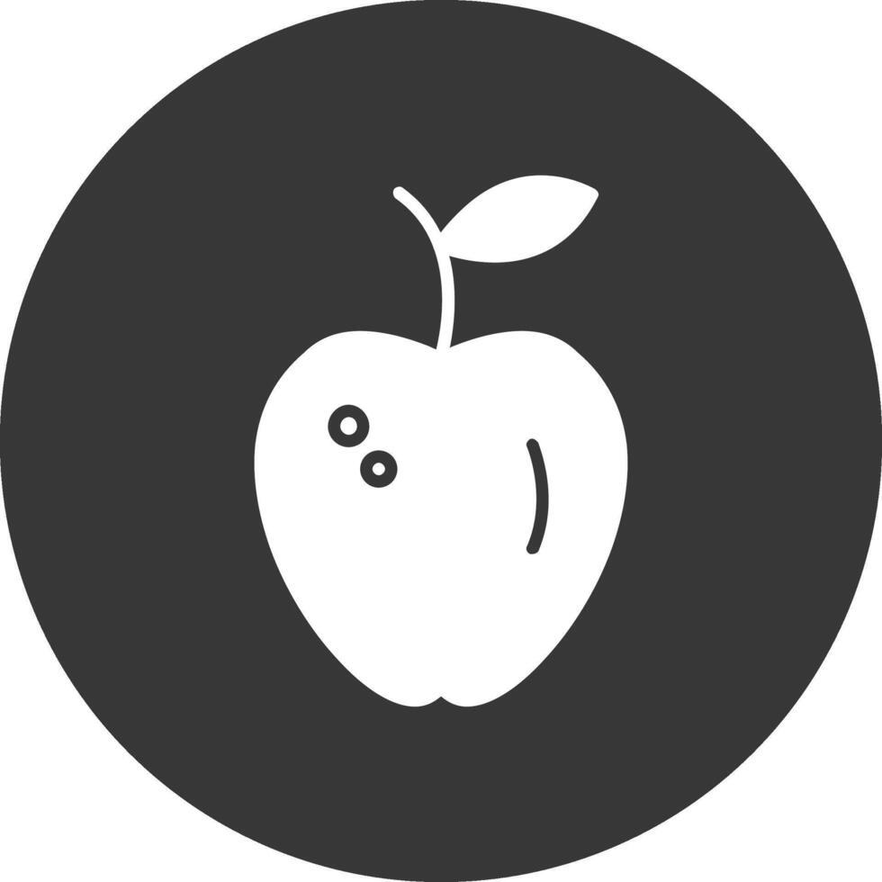 Apple Glyph Inverted Icon vector